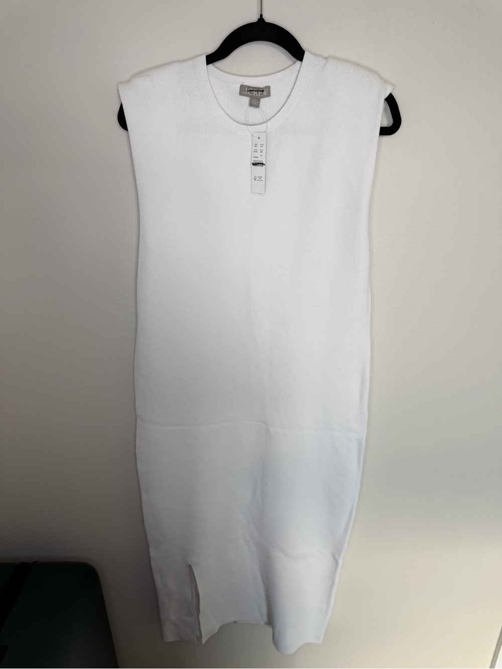 J. Crew White Sleeveless Knit Midi Dress